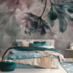 Wall murals Delicate abstract floral shades emerge