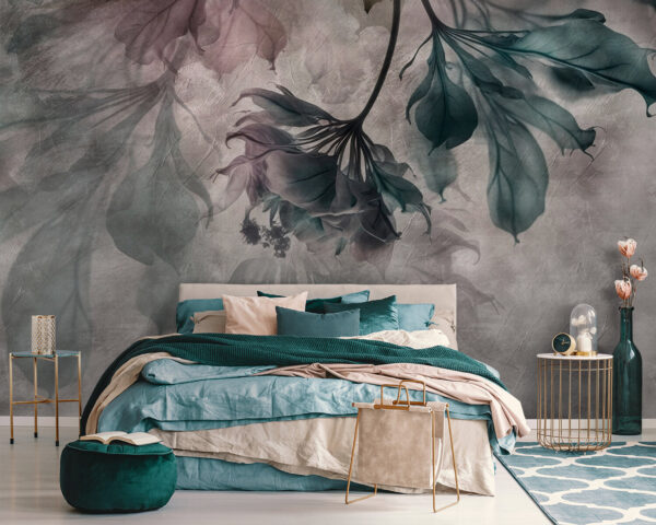 Delicate abstract floral shades emerge Wall murals Delicate abstract floral shades emerge