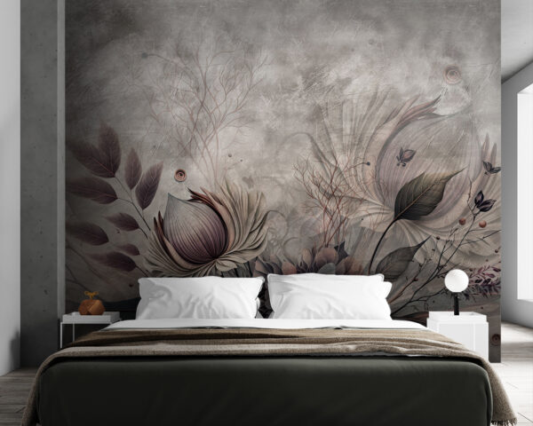 Soft petals against a muted backdrop Wall murals Soft petals against a muted backdrop