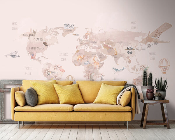 Map of the world Wall murals Map of the world
