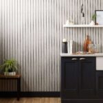 Wall murals Metallic pattern with vertical lines