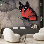 Wall murals Butterfly on a leaf