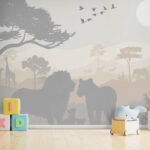 Wall murals Silhouette of a lion