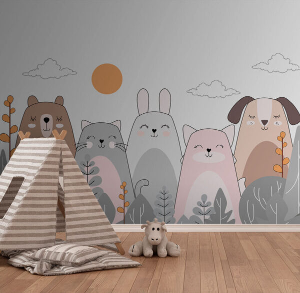 Happy animals enjoying the sun Wall murals Happy animals enjoying the sun
