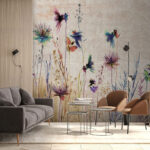 Wall murals Delicate wildflowers in pastel hues