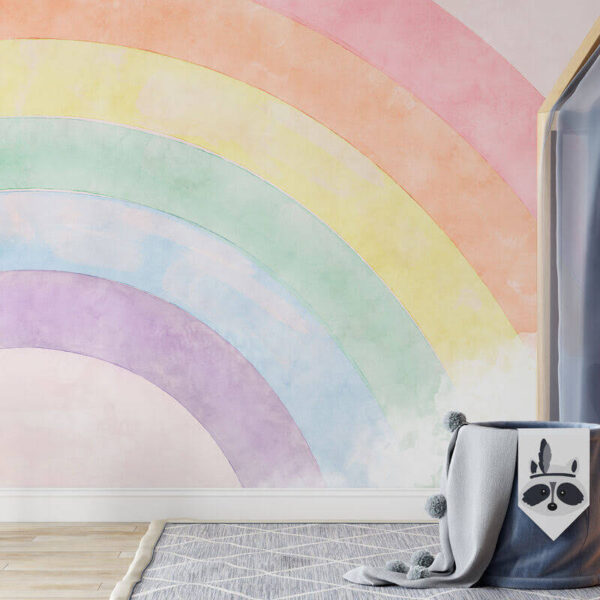 Rainbow with clouds in the background Wall murals Rainbow with clouds in the background