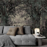 Wall murals Enchanted forest framed by foliage