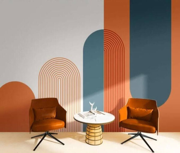 An orange and white arch Wall murals An orange and white arch