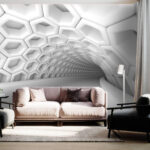Wall murals White tunnel with hexagons
