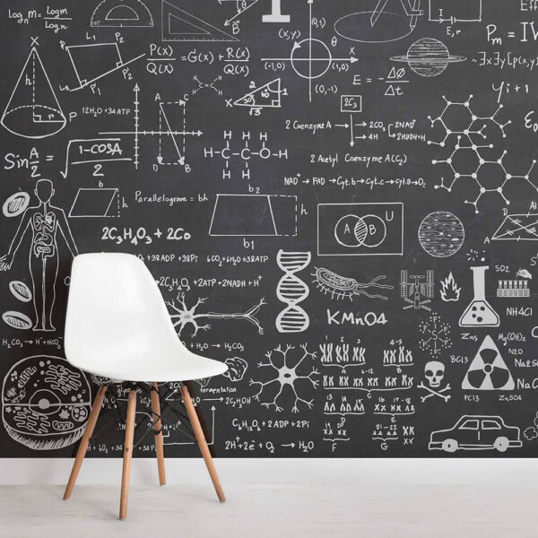 White outline of a telescope Wall murals White outline of a telescope