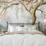 Wall murals Serene blossoms frame tranquil landscape.