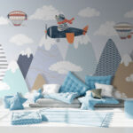 Wall murals Cartoon of a hot air balloon
