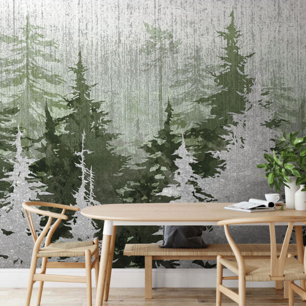Group of trees in a forest Wall murals Group of trees in a forest