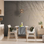 Wall murals Abstract lines on a beige background.