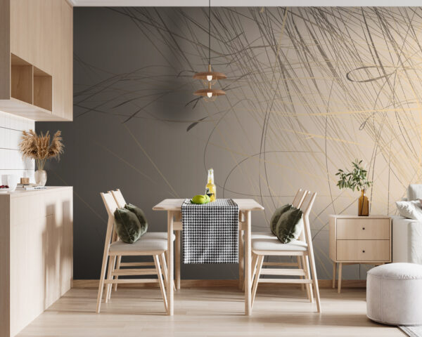 Abstract lines on a beige background Wall murals Abstract lines on a beige background
