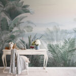 Wall murals Tropical plants in a misty jungle.