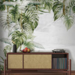 Wall murals Tropical leaves on soft background