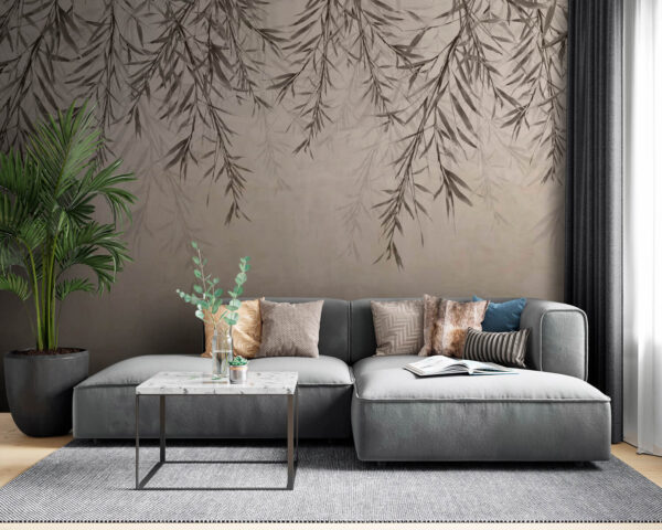 Delicate branches in soft tones Wall murals Delicate branches in soft tones