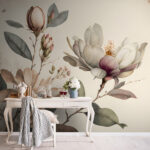 Wall murals Magnolia blooms in graceful elegance.