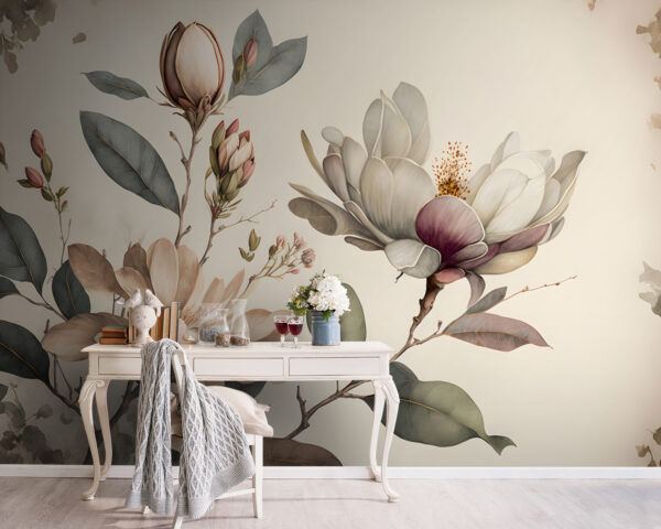 Wall murals Magnolia blooms in graceful elegance (SKU: u93020) Wall murals Wall murals Magnolia blooms in graceful elegance (SKU: u93020)