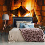 Wall murals Fire in a fireplace