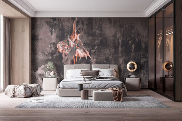 Ballerina poised against abstract canvas Wall murals Ballerina poised against abstract canvas