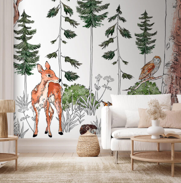 Group of animals in a forest Wall murals Group of animals in a forest