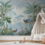 Wall murals Mural of birds and plants