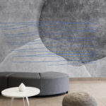 Wall mural Abstract design with blue lines