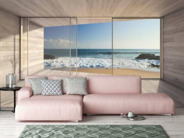 Ocean view from modern room Wall murals Ocean view from modern room