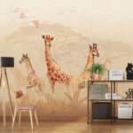 Wall murals Giraffe with long neck