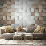 Wall murals Textured beige and white pattern