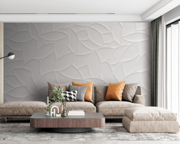 Textured pattern with overlapping leaves Wall murals Textured pattern with overlapping leaves