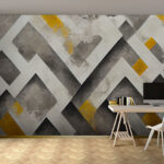 Wall murals Geometric pattern with metallic tones.