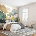 Wall murals Elegant leaves in artistic design.
