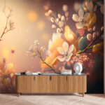 Wall murals Delicate blossoms in warm colors.