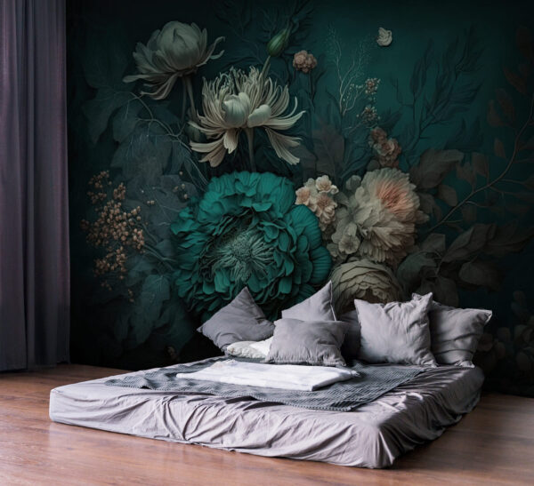 Floral artwork with delicate petals Wall murals Floral artwork with delicate petals