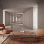 Wall murals Endless concrete hallway with light.