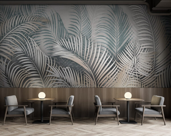 Elegant palm fronds in layers Wall murals Elegant palm fronds in layers