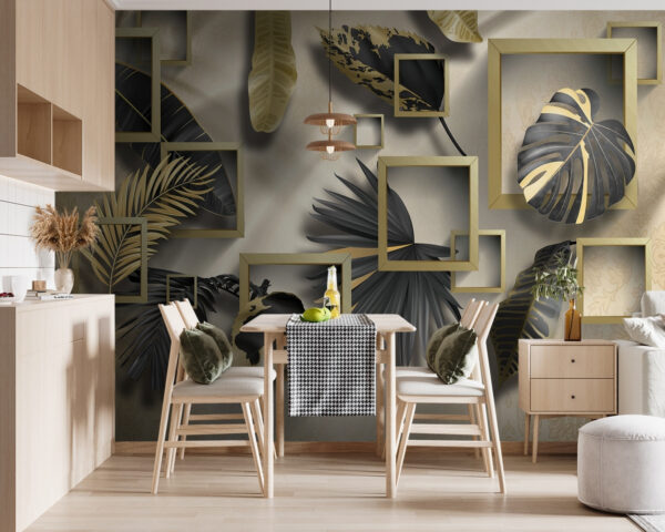 Black and yellow leaf Wall murals Black and yellow leaf