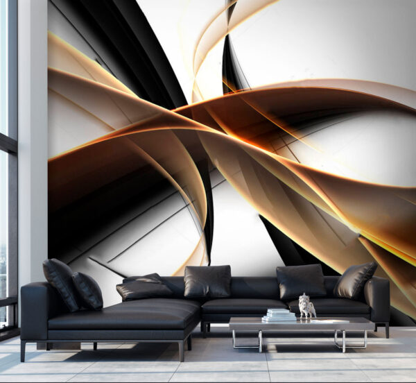 Abstract ribbons of light and shadow Wall murals Abstract ribbons of light and shadow