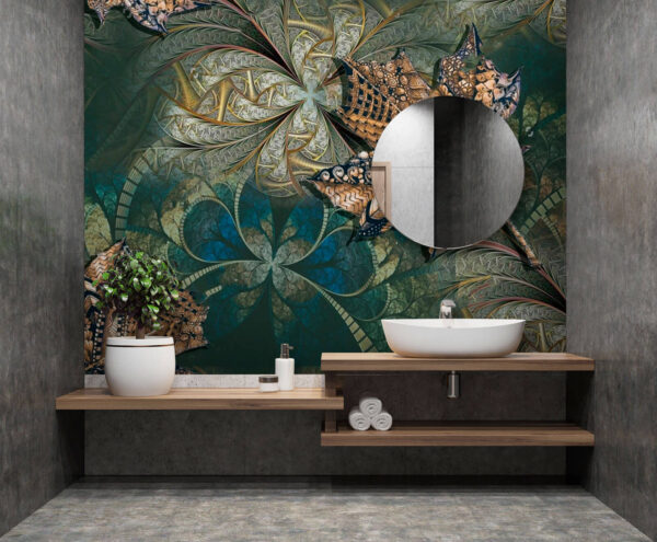Leaf on a colorful background Wall murals Leaf on a colorful background