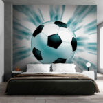 Wall murals Soccer ball with dynamic motion