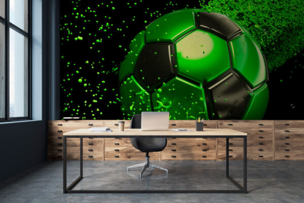Green and black hexagon with small dots Wall murals Green and black hexagon with small dots