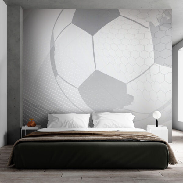 Geometric soccer pattern in grayscale Wall murals Geometric soccer pattern in grayscale