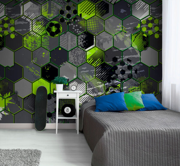Geometric patterns with vivid highlights Wall murals Geometric patterns with vivid highlights