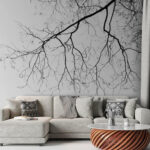 Wall murals Bare branches create intricate patterns.