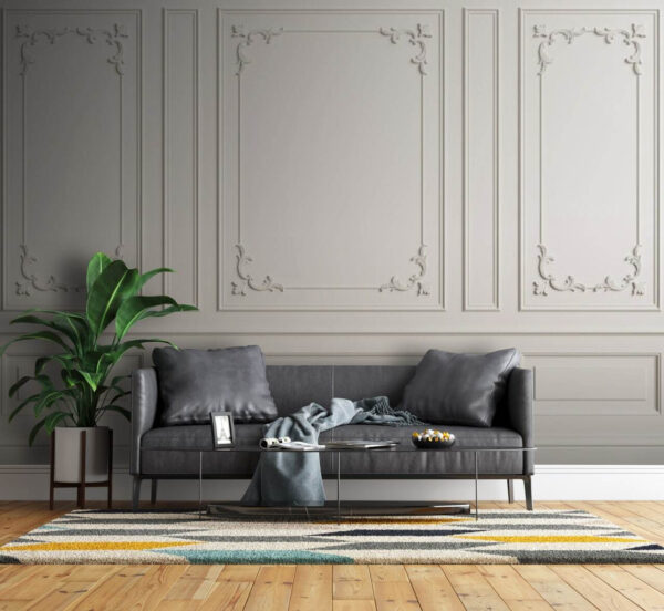 White wall with molding Wall murals White wall with molding