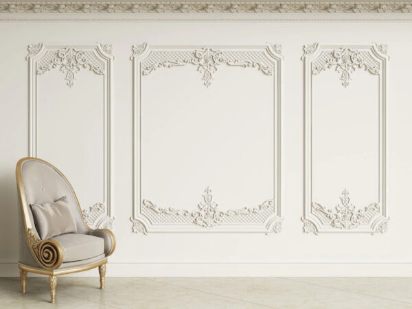 White door with a white frame Wall murals White door with a white frame