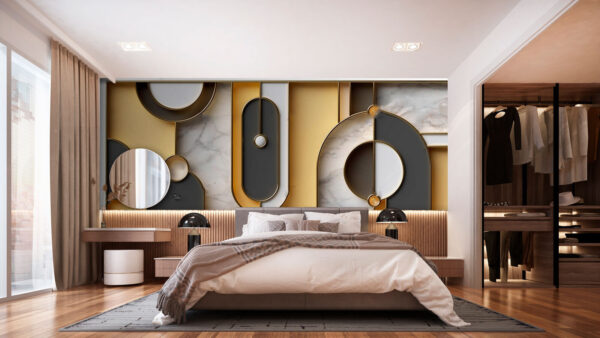 Art piece of art with different shapes and colors Wall murals Art piece of art with different shapes and colors